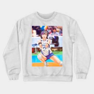 Volleyball anime girl playing Crewneck Sweatshirt